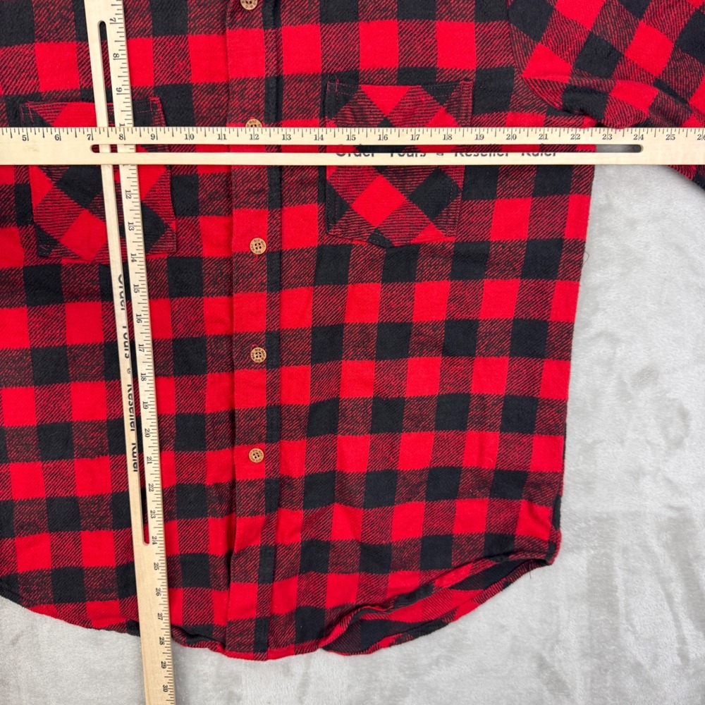 VTG 70s Big Mac Flannel Shirt Mens L Buffalo Plaid Utility Red Black JC Penney - Picture 7 of 10
